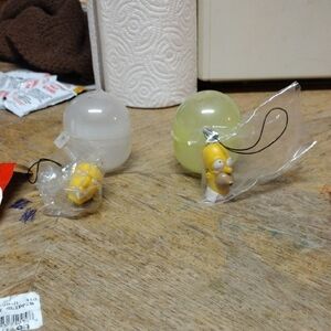 Series 1 Homer Simpson and Mr. Burns Funny Face Charms Keychains